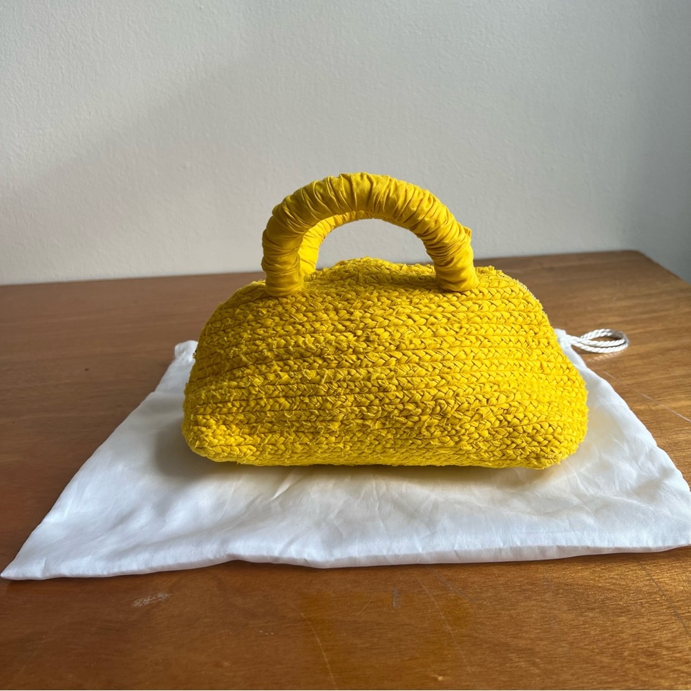 Merlette Lune Mini Braided Purse in Yellow Marigold